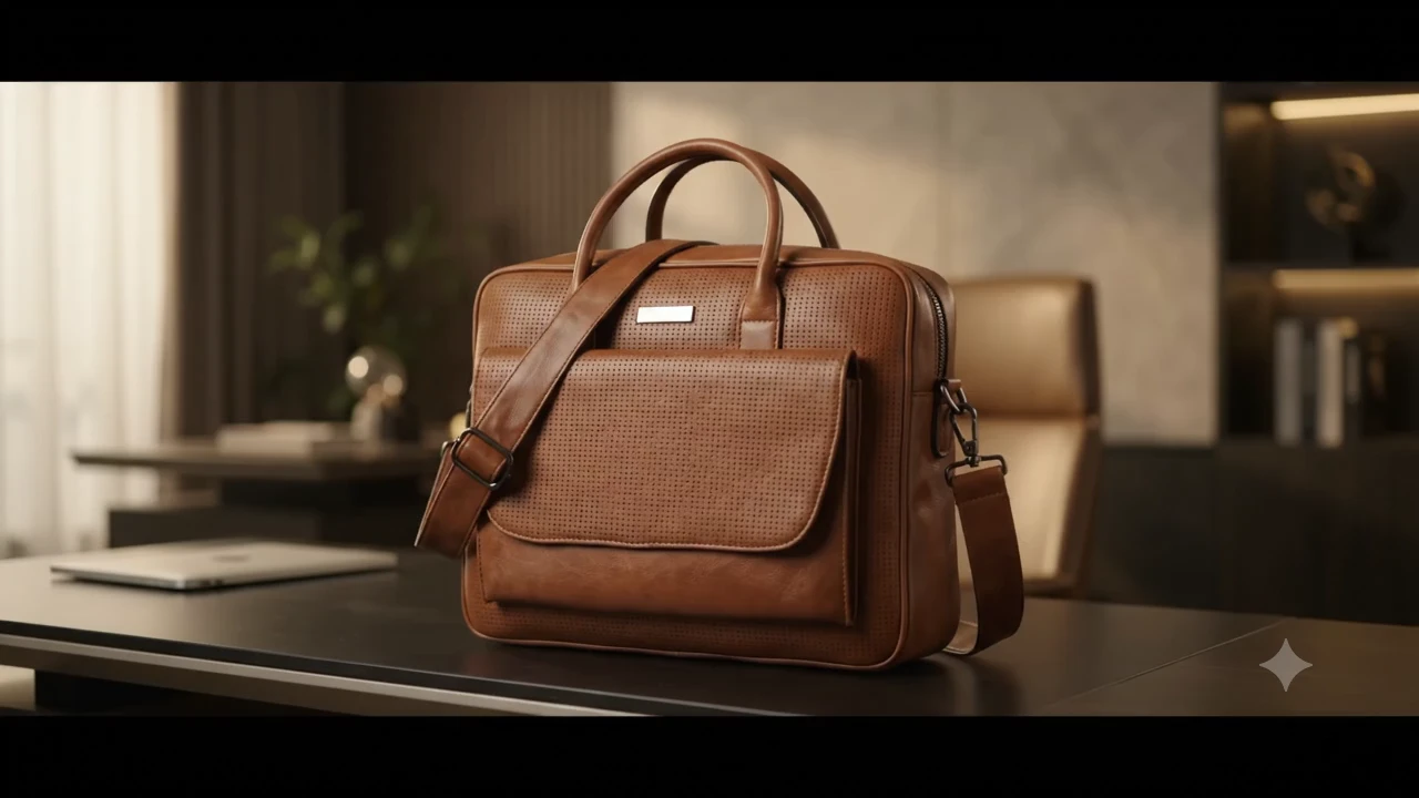 Leather office satchel