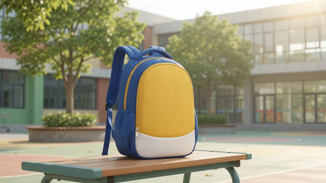 Students carrying school bags